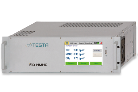 De stationaire Vlamionisatie-Detector (FID) iFiD NMHC meet met zijn ingebouwde NMHC Cutter de methaanconcentratie en parallel in een tweede kanaal ook de THC